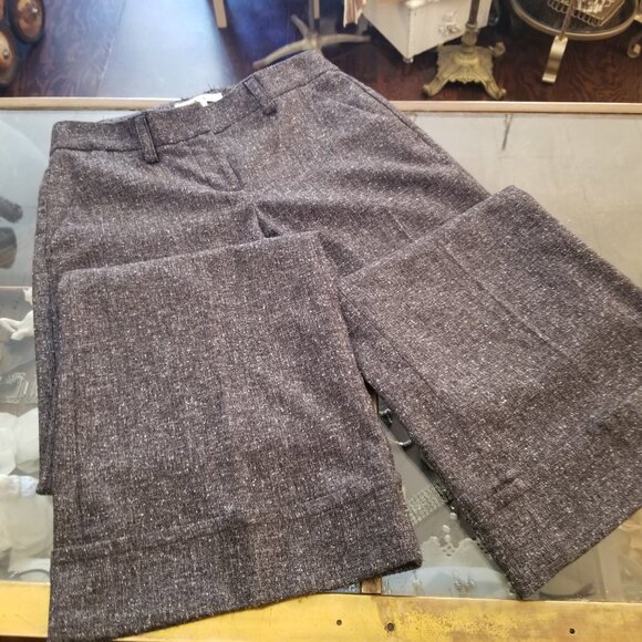 CAbi Charcoal Grey Tweed Flecked Wide Legged Cuffed Trousers Style  # 230 * Size - Picture 12 of 14